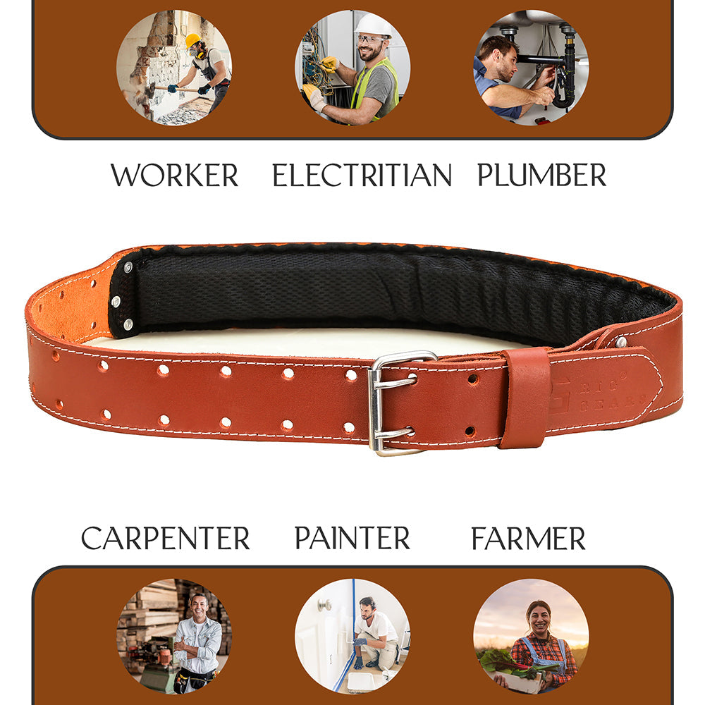 Leather tool belt for men grain leather work belts | 3 inch leather tool belt multipurpose along with foam padded tool belt (size 34" to 49" inch