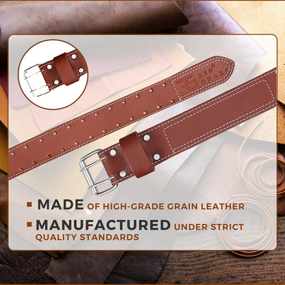 Leather Tool Belt for Men – 2-Inch Quality Grain Adjustable Leather Work Belt for Carpenters, Framers, and Electricians