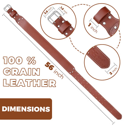 Leather tool belt for men grain leather work belts | 3 inch leather tool belt multipurpose along with foam padded tool belt (size 34" to 49" inch