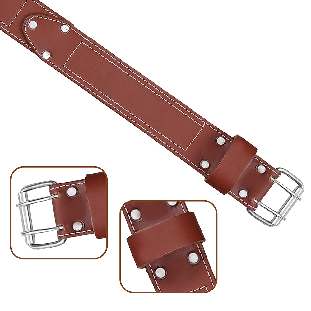 Leather Tool Belt for Men – 2-Inch Quality Grain Adjustable Leather Work Belt for Carpenters, Framers, and Electricians